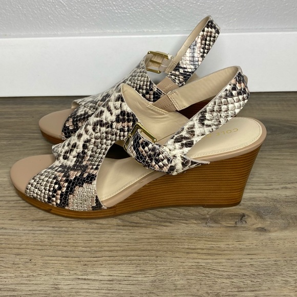 Cole Haan NEW Philomina Wedge Leather Sandals 8.5 - Picture 4 of 8